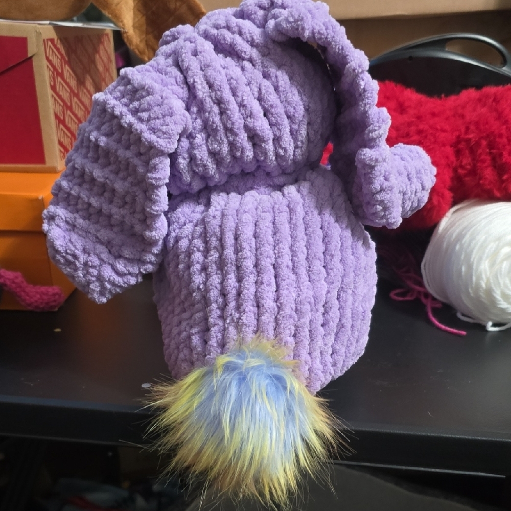Knit Plush Purple Bunny Toy - Picture 3 of 4